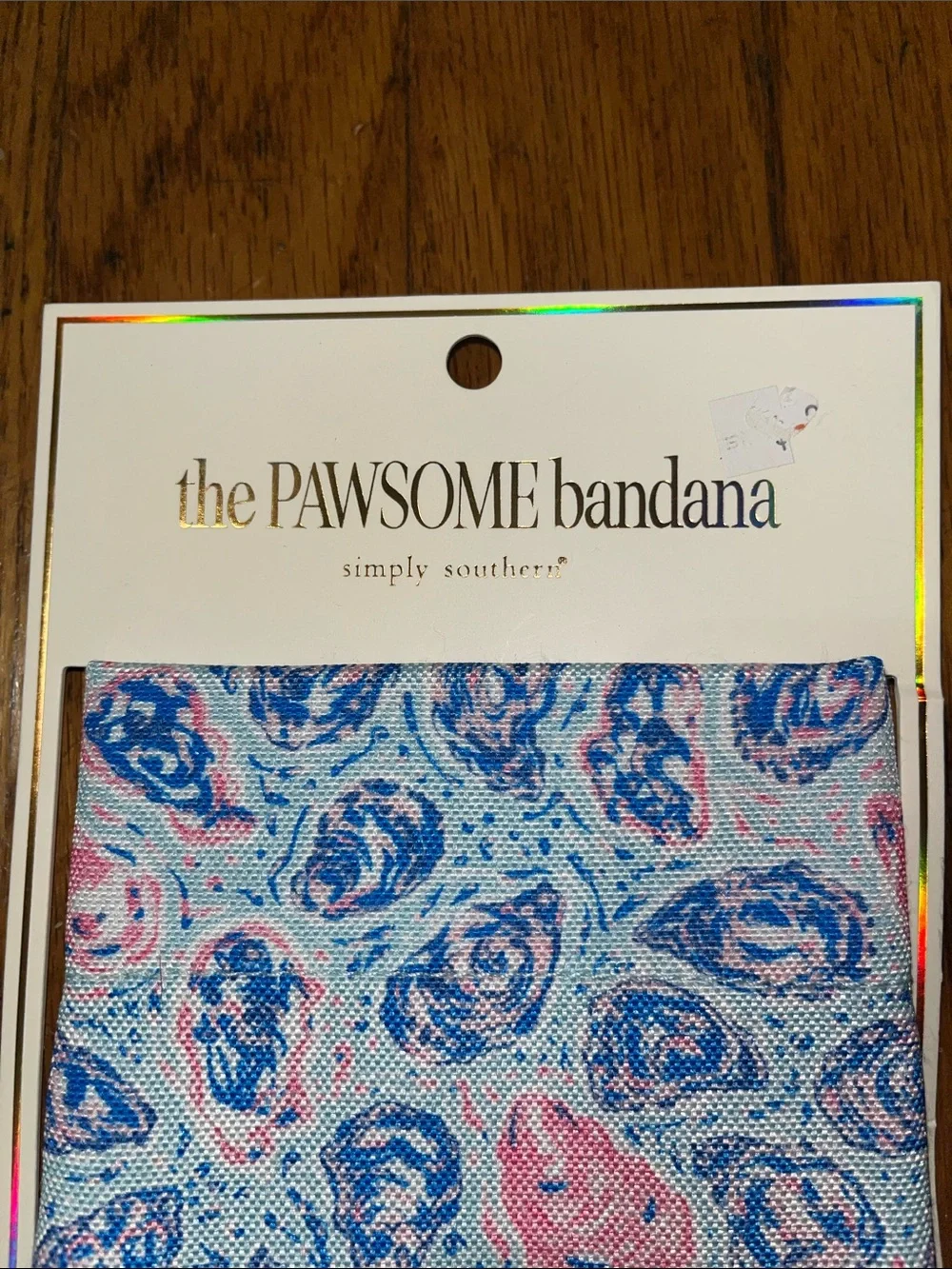 NWT Simply Southern the PAWSOME Oyster Bandana Blue & Pink Pet Bandana